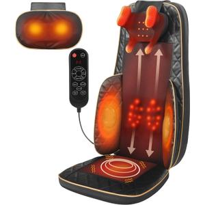 Shiatsu Neck and Back Massager - Full Back Walking Massager with Heated, Knead, Vibrate, Relieve Muscle Pain, Dual-Neck Design, Detachable, Adjustable Massage Intensity & Height Settings (Black)