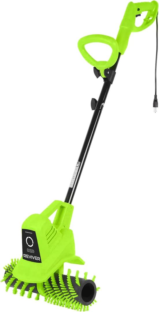 GreenSweep Reviver | Artificial Grass/Turf Power Sweeper Brush for Cleaning Artificial Lawns - Mains Power, Edge to Edge, Lightweight & Compact