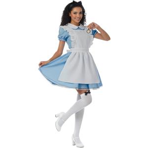 fun shack Womens Alice Costume, Blue Dress, Alice Costume, Fairy Tale Costumes, Halloween Costumes for Women Adult (Small)