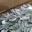 DWVO 6ft Prelit Flocked Aspen Fir Christmas Tree with Bulbs and Lights, Full Artificial Xmas Tree with 1336 Metal Hinged PE & PVC Flame Resistant Branches, 46 Bulbs and 270 Lights Remote Controlled