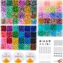 6MM Glass Beads Kit for Jewelry Making - 3 Box Set 72 Colors, 3000pcs Round Colorful Beads for DIY, Beads for Bracelets, Gifts for Teen Girls
