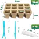 20 Pack Peat Pots, 240 Cells Biodegradable Seedling Starter Trays, Peat Pots for seedlings, Seed Starter Kit for Planting Seeds with 20 Plant Labels for Indoor Outdoor Garden