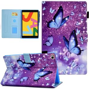 Compatible with iPad 9.7 inch Case/iPad Air Case/iPad Air 2 Case, Funut Case for iPad 6th Generation 2018/iPad 5th Generation 2017, Premium Leather Smart Stand Wallet Protective Cover,Purple Butterfly