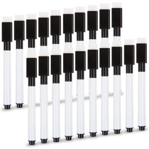 20Pcs Black Magnetic Dry Erase Markers, Small Dry erase Markers Fine Point Tip WhiteBoard Markers for Kids Teachers Office School Supplies