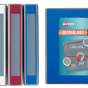 Avery Ultralast 3 Ring Binder, 1.5 Inch Slant Rings, Color Will Vary, 1 Binder (79738), Blue