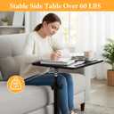 jessie Tv Tray C Table, Adjustable End Table for Couch 360 Swivel C Shaped End Table with Phone Tablet Slot for Living Room, Sofa, Bedside, Bathroom (Black)