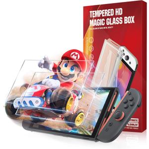 JZG 2 Pack Tempered Glass Screen Protector for Nintendo Switch 2 (2025), Auto Alignment Kit, Bubble Free Installation, Touch Sensitive, Ultra Clear HD Anti Scratch, Dust Removal (Transparent)