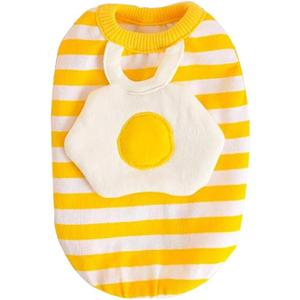 POPETPOP Striped Egg Dog Costume, Christmas Pet Clothes for Dog Cat, Halloween Chicken Costume,Warm Puppy Clothing for Christmas Thanksgiving (Size XL) (Yellow)