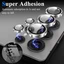 2 x YWXTW Camera Lens Protector for Samsung Galaxy S25 Ultra, [5X Stronger] Individual Metal Ring Tempered Glass Camera Screen Protector for S25 Ultra Accessories, Anti Scratch, 1 Set (Titanium Gray)