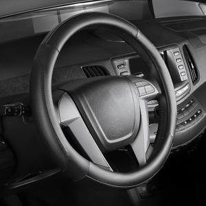 SEG Direct Steering Wheel Cover 14-14.25 inch Heavy-Duty, Black