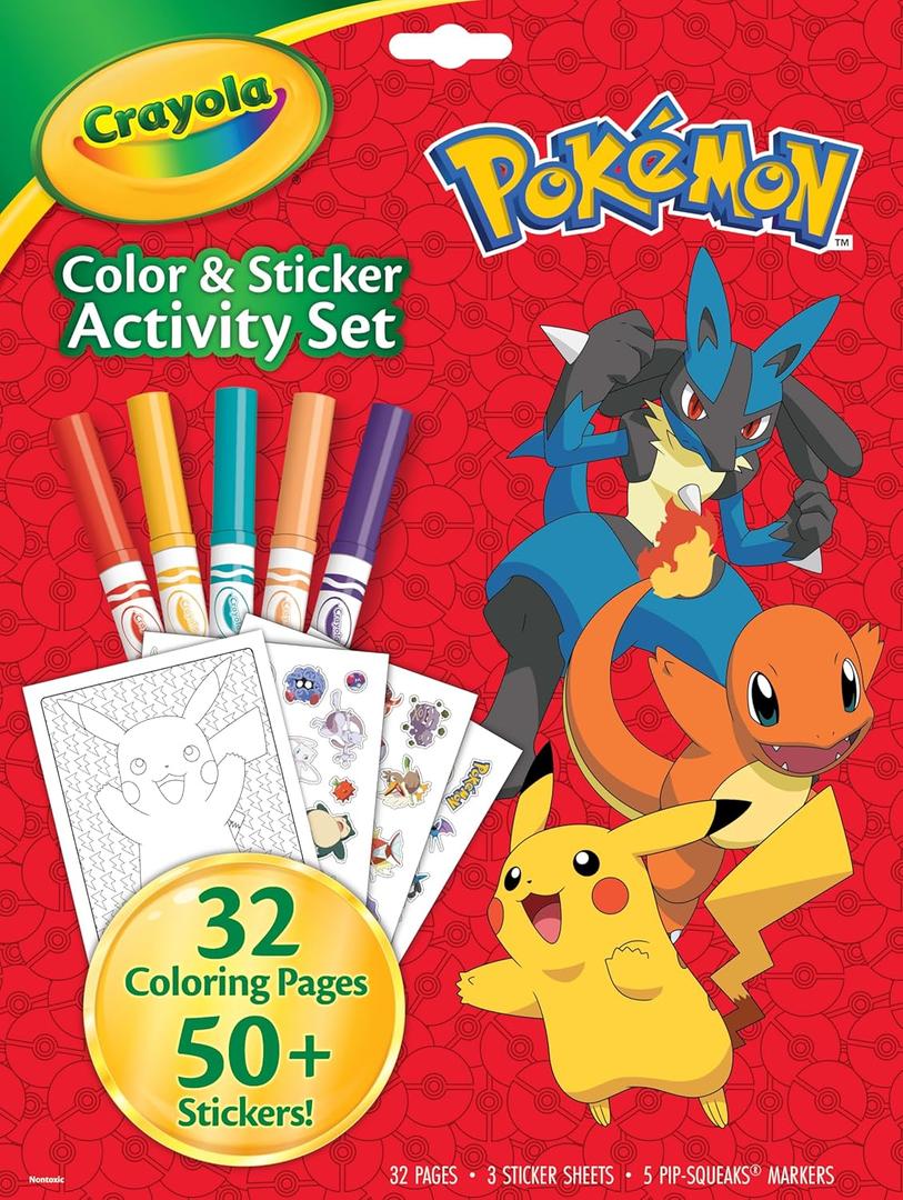 Crayola Color & Sticker Activity Set, Pokemon, 2 Pack