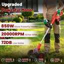 21V Cordless Weed Wacker with 2 Batteries & Wheels, Battery Powered Weed Eater, Electric String Trimmer, Grass Trimmer & Lawn Edger 4-in-1, Lightweight Weed Trimmer for Lawn Garden