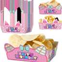 2 x KMZFPYJ Cartoon Dollhouse Party Food Serving Trays, Disposable Paper Food Trays Serving Trays Dollhouse Theme Cartoon Paper Trays for Birthday Party Supplies (25 Pack)