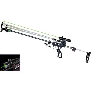 Slingshot Rifle with Aiming Slingshot 14mm Optical axis 0-99 cm Adjustable Pull Distance Equipped with Stainless Steel Sprinkling Initial Speed of Steel Ball 300fps Slingshots)