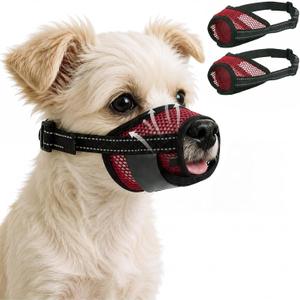 3 x 2PCS Dog Muzzles, Soft Adjustable Mesh Breathable Dog Mouth Guard
