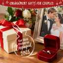 Our First Christmas Engaged Ornament 2025  Engagement Gifts for Couples  Glass Engagement Party Decoration for Women, Fianc, Bride-to-Be  Christmas Tree Keepsake Decor