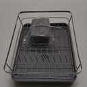 Kitsure Dish Drying Rack for Kitchen Counter, Stainless Steel Sink Organization and Storage Essentials with Cutlery Holder, Home and Appartment Decor, 12''W x 15.5''L, Silver