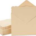 Paper Junkie 50 Pack Cards and Envelopes 5x7 In for Special Occasions, Wedding, Birthday, Baby Shower Invitations (Blank Inside, Brown Kraft Paper, Fancy Bracket Design) - Blank Cards And Envelopes