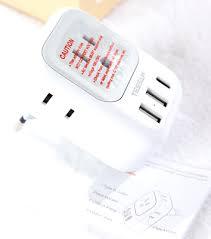NEW Tessan 7 in 1 European Travel Plug Adapter C, US to Europe 4 Outlets 3 USB