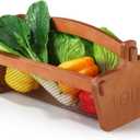Teenyyou Garden Harvest Basket Mesh Storage with Handle Versatile Gardening Fruits Vegetables Gathering Basket Garden Supply Gardener Gift Spring for Washing Holding(Brown,19in)