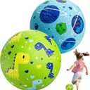 U&C Planet 2 Packs Playground Balls for Toddler Kids 8.5 inches Cartoon Rubber Ball with Pump Dodgeball Kickball Outdoor Indoor Game Great Gift for Boys Girls Aged 1 and Above