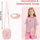 Toddler Purse Initial Crossbody Bags for Girls 3 Pockets PU Leather Cross Body Bag Crossbody Purse Handbag Personalized Preppy Teen Girl Gifts Trendy Stuff (Light Pink P)