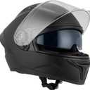 Favoto Full Face Helmet with Dual Visors, DOT Approved Motorcycle Helmet , Lightweight Street Dirt Bike ATV Off Road Motocross Helmet for Adults (M(57-58cm/22.4-22.8inch), Black)