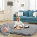 Baby Play Mat for Floor Nursery Rug Muscle Mat Area Rug Playroom Rug 59"x79" Playpen Mat Memory Foam 1.3" Thick Crawling Mat for Babies,Toddlers, Infants, Kids,Grey