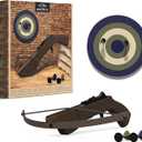 Hammer + Axe Crossbow Archery Bow and Arrow Set with 4-Rubber Tip Darts, Steel Target- Outdoor Backyard Games for Kids Safe Fun Toy Set