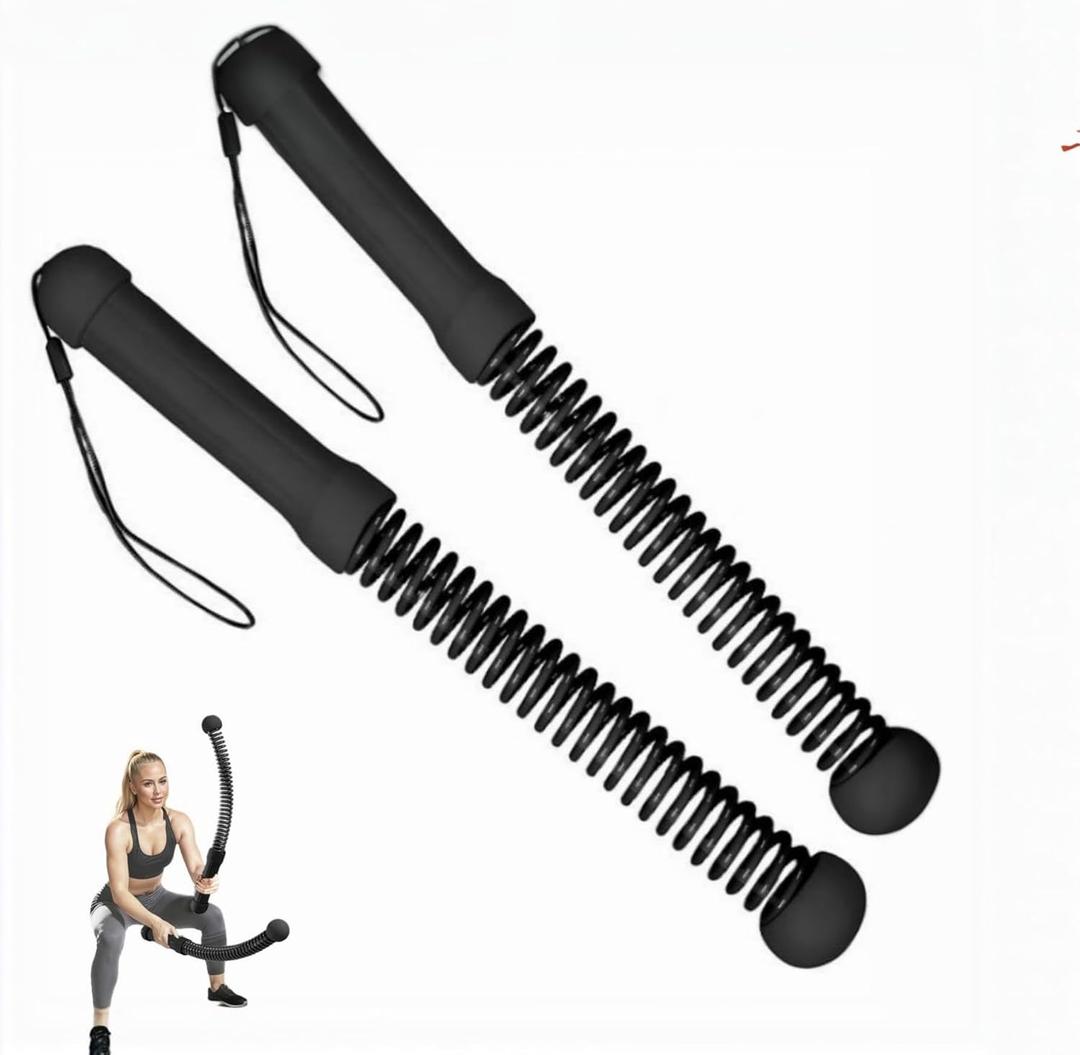 2 x Weighted Ropeless Battle Ropes,Cordless Workout Ropes for Home Gym, Portable Exercise Rope for Strength Building, HIIT and Low-Impact Aerobic Training for Women&Men (Black)