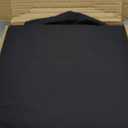 Amazon Basics Lightweight Super Soft Easy Care Breathable Microfiber 4-Piece Bed Sheet Set with 14-Inch Deep Pockets, Wrinkle Resistant, Full, Black, Solid