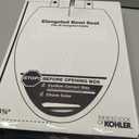 KOHLER 20110-96 Brevia, Slow Close Toilet Seat, Elongated Toilet Seat, Grip-Tight Bumpers Quick-Attach Hardware, Biscuit