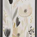 Kate and Laurel Modern Muted Cottage Floral Abstract Framed Wall Art by The Creative Bunch Studio, 12x16 Black, Cute Flower Art for Wall