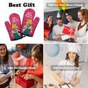 Funny Humor Sarcastic Cooking and Baking BBQ Kitchen Gadgets with Heat Resistant Silicone Non-Slip, Don't Make Me Poison Your Oven Mitts Set of 2, Gifts for Housewife Hostess Mom Aunt Sister BFF