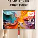 KTC MEGAPAD 32" 4K UHD Smart Portable TV, Google EDLA Certified, Touch Screen Portable Monitor, 8G RAM+128G Storage, 9500mAh Battery, Dual 6W Speakers, Full Swivel Rotation, Remote Control, A32Q7 Pro