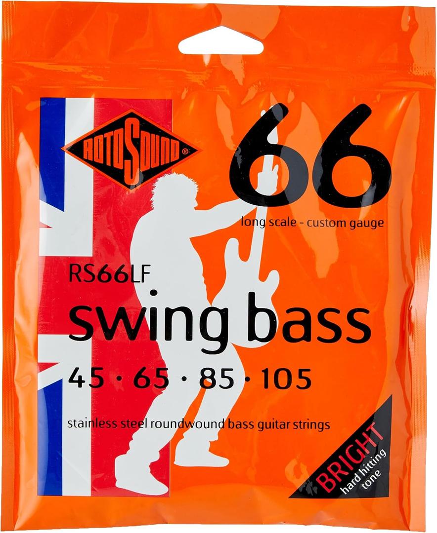 Rotosound RS66LF Swing Bass 66 Stainless Steel Bass Guitar Strings (45 65 85 105)