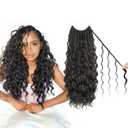 Boho Crochet Braids Close To Human Hair Pure Protein Silk Fiber 14 Inch Pre looped Goddess Box Braids with Three Soft Curls 9 Pack Bohemian Braids Crochet Hair for Black Women (1B,14Inch)