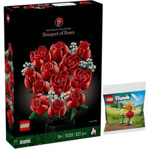 BRICKCOMPLETE Lego Flower Set: 10328 Rose Bouquet & 30659 Flower Garden