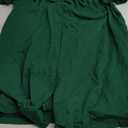 Women's Summer Short Sleeve V Neck Short Jumpsuit Loose Casual Romper with Pockets (Dark Green)