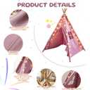 Teepee Tent for Kids,with String Lights,6 Pack(Purple), 5.25 feet