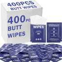 400 Pcs Butt Wet Wipes for Women Individually Wrapped Wipes for Women Man Travel Hand Face Body Cleaning Adults Bathroom Toilet Daily Use(Blue)
