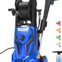 Electric Pressure Washer - 3800PSImax 2.6GPM ZHUOLIN Power Washer for Cars Washing with 25FT Pressure Hose Reel 4 Interchangeable Nozzle & Foam Cannon, Blue