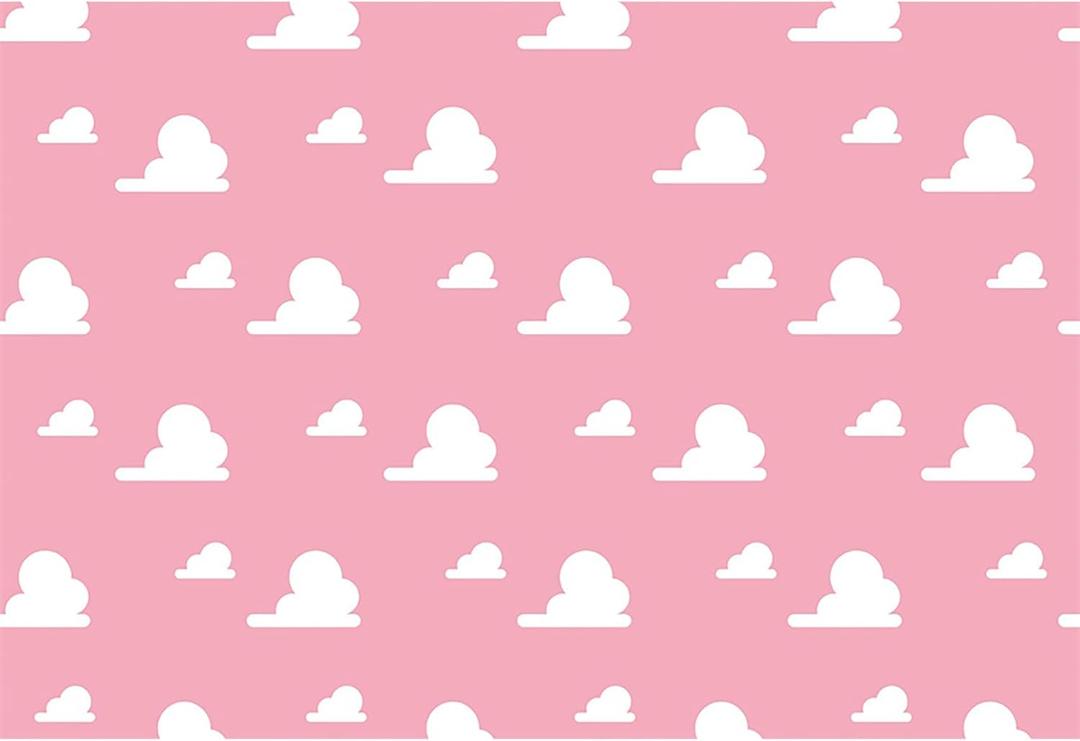 Baocicco 7x5ft Cartoon Baby Shower White Clouds Pink Backdrop Photography Background Birthday Party Baby Kids Boys Photo Portraits Room Wallpaper Decor Photo Studio Props