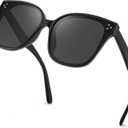 FEISEDY Oversized Polarized Sunglasses - UV400 Protection, Square Fashion Sun Glasses for Outdoor & Daily B2600 (Obsidian)