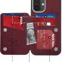 GUERNICA for iPhone 16 Wallet Case with RFID Blocking Card Holder for Women Men, Kickstand Shockproof Phone Case for iPhone 16(6.1"),Wine Red