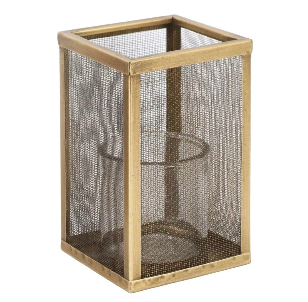 Metal Mesh Pillar Candle Holder, 8"