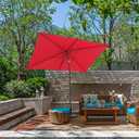 Blissun Rectangular Patio Umbrella, Table Market Umbrella with Tilt and Crank, Outdoor Umbrella for Garden, Deck, Backyard, Pool and Beach