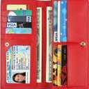 Lavemi Ultra Slim Thin Leather Women Wallet RFID Blocking Credit Card Holder Bifold Long Ladies Billfold