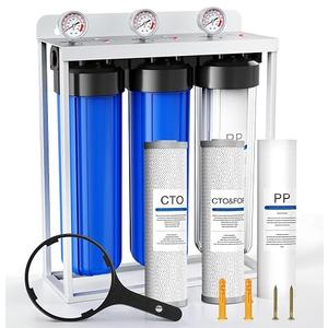Whole House Water Filter System,Reduce Scale Chlorine,3 Stage Water Purifier,Top-Tier Sediment & Carbon Filter with FOF Technology Filter Out 99% Vocs,Metal,Soften Water,Healthier Skin,20x4.5Inch