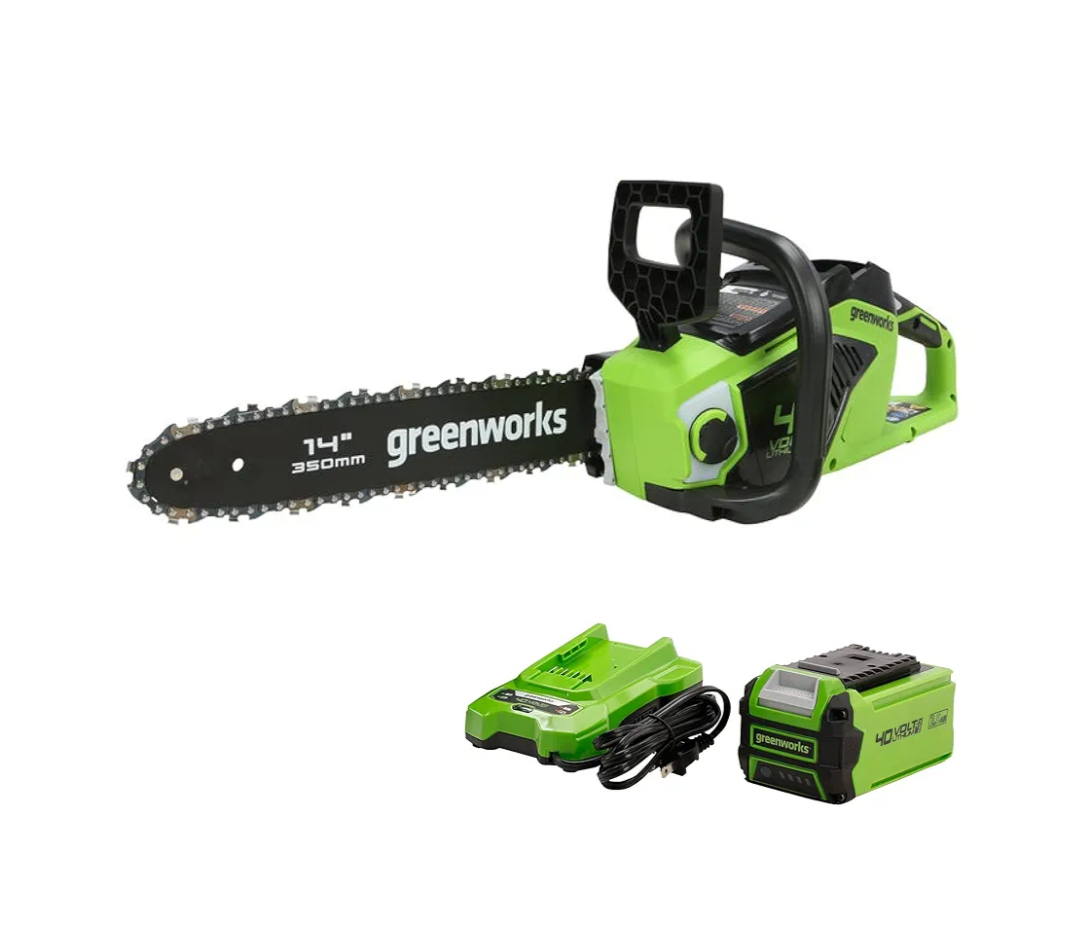 Greenworks 40V 14-Inch Cordless Chainsaw, 2.5Ah